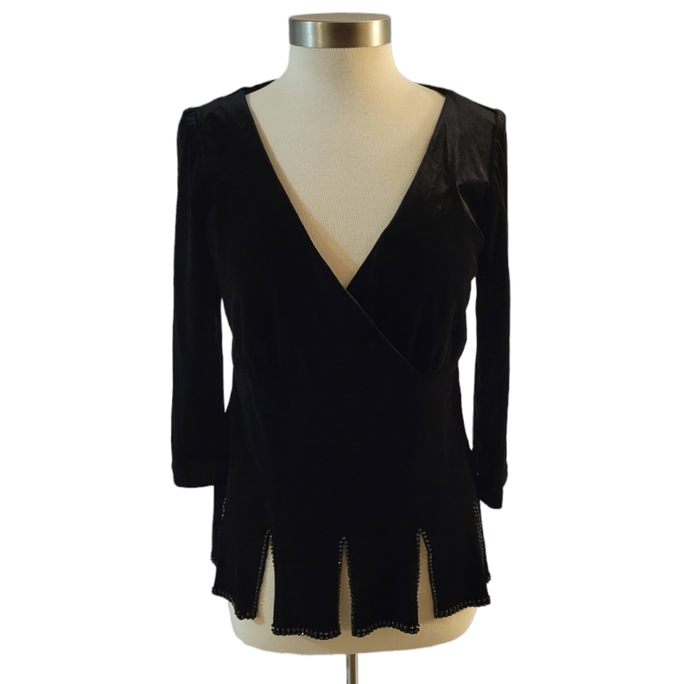 JBS Velvet Wrap Blouse NOS size Large